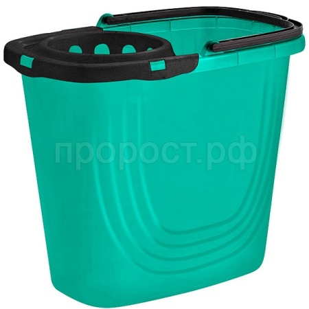 Ведро 10л с отжимом МОП Disco прямоуг. аквамарин SC1118 /9шт/ПР