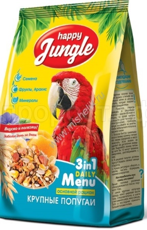 Хэппи Джангл для крупных попугаев основной рацион