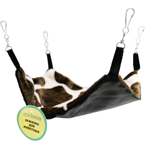 Гамак д/грызунов Мех сафари микс подвесной на 4-х карабинах 30*22см/DONBARON Гамак д/грызунов Мех сафари микс подвесной на 4-х карабинах 30*22см/DONBARON