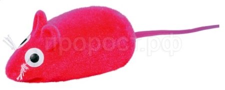 Игрушка для кошек велюровая Мышь с пищиком 6см 