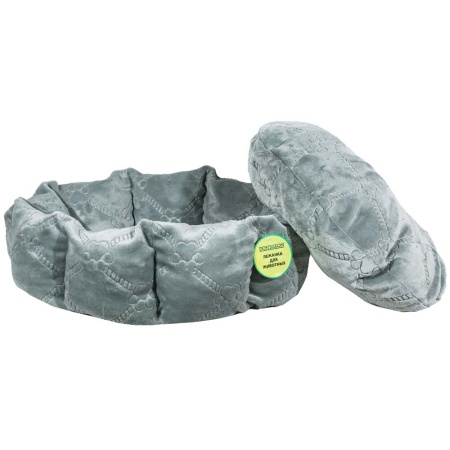 Лежанка круглая с подушкой серая 52*20см Лежанка круглая с подушкой серая 52*20см