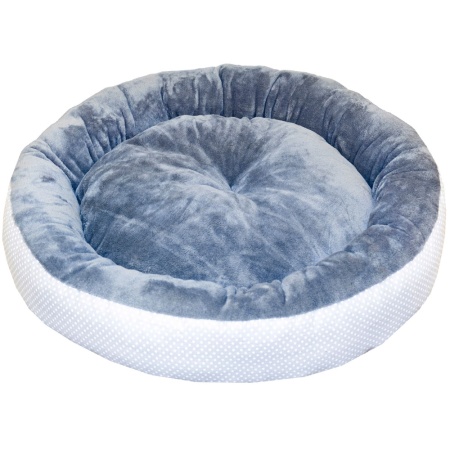 Лежанка ватрушка плюш серый горох 56*17см/DONBARON Лежанка ватрушка плюш серый горох 56*17см/DONBARON