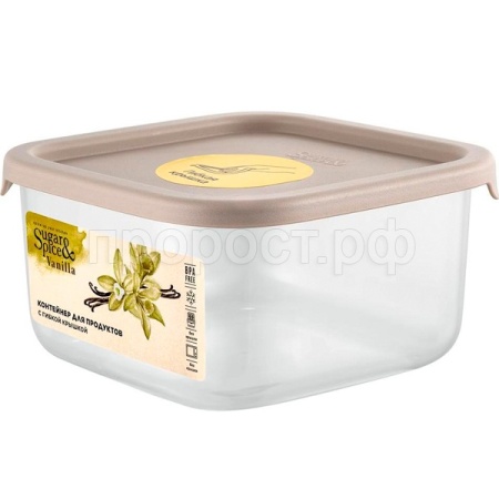 Контейнер д/продуктов 0,4л Sugar&Spice квадрат. латте с гибкой крышкой SE1679 /18шт/ПР