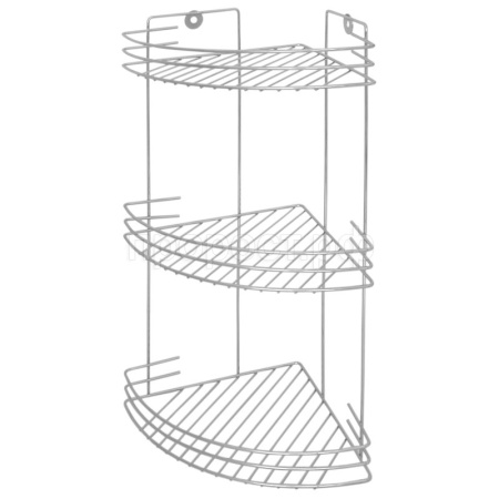 Полка для ванной угловая 3-х ярусная 19*19*40см хром 310756