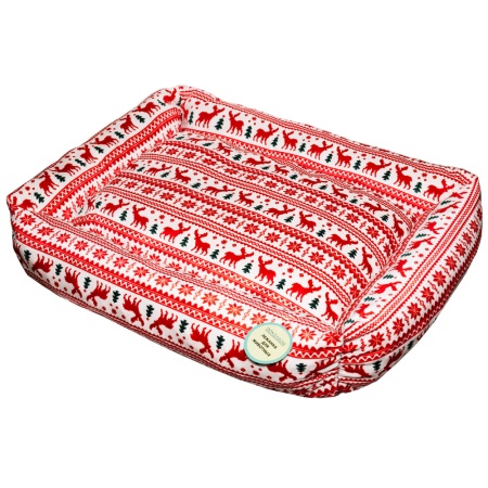 Лежанка прямоугольная мех с подушкой холофайбер РОЖДЕСТВО 65*50*18см/DONBARON Лежанка прямоугольная мех с подушкой холофайбер РОЖДЕСТВО 65*50*18см/DONBARON