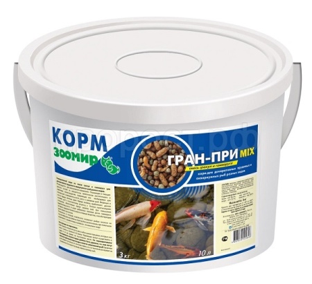 Корм для рыб ГРАН-ПРИ MIX ведро 3кг Корм для рыб ГРАН-ПРИ MIX ведро 3кг