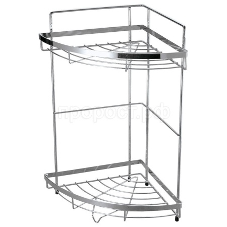 Полка угловая 2-х ярусн. COZY-CR-2 металл, крепление шуруп 312067 