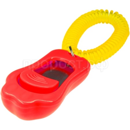 Кликер ZooOne трёхтоновый в форме лапки с браслетом красный 1016-09/Пет Лайн Кликер ZooOne трёхтоновый в форме лапки с браслетом красный 1016-09/Пет Лайн