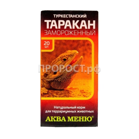 Замороженный корм для террариумных животных Таракан туркменский по 20шт