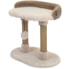 Когтеточка Лежанка ПУХ-2 столбик джут,пушистый мех 55*36*47см/84054 коричневая/Дарэленд