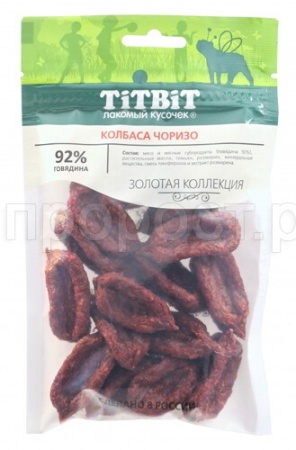 Лакомство для собак Колбаска Чоризо Золотая коллекция 80г/018729/ Лакомство для собак Колбаска Чоризо Золотая коллекция 80г/018729/