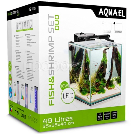 Аквариум полный комплект 49л (35*45*45см) FISH&SHRIMP SET DUO D&N белый/124340/АП Аквариум полный комплект 49л (35*45*45см) FISH&SHRIMP SET DUO D&N белый/124340/АП