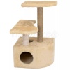 Когтеточка Домик ЧИП круглый с полкой, столбик джут 48*51*h71см бежевый/8347/Дарэлл