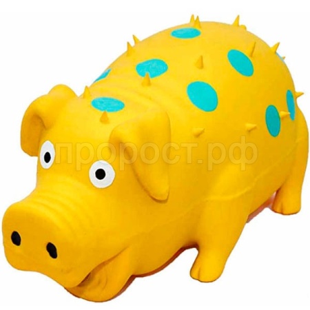 Игрушка с Свинка желтая хрюкающая латекс 21см/ЛС100/Евро
