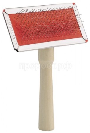 Пуходерка Малая деревянная ручка и металлические зубья без капель 13*9см