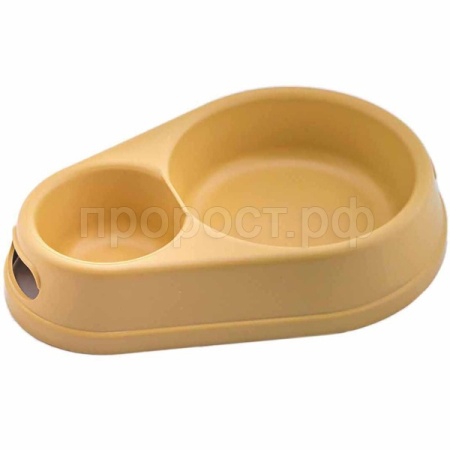 Миска двойная пластик Прованс 500*1700мл бежевая/2211/Дарэлл