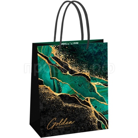 Пакет подарочный 18*23*10см "Emerald" фольг, глянцевая. лам. MESHU/Рельеф