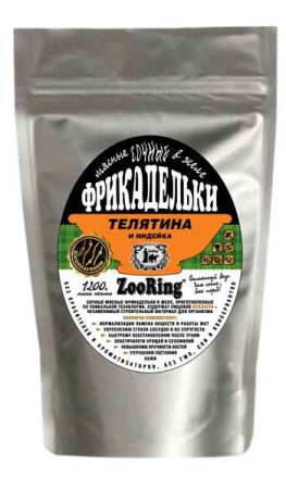Корм для собак ZooRing  желе фрикадельки телятина/индейка 1200гр Корм для собак ZooRing  желе фрикадельки телятина/индейка 1200гр