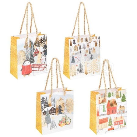 Пакет подарочный Новогодние забавы S 12*6*14см 108646 /Волшебная страна