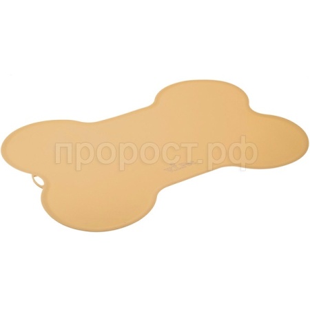 Коврик под миску силиконовый в форме косточки бежевый 52*38см 21001/Пет Лайн Коврик под миску силиконовый в форме косточки бежевый 52*38см 21001/Пет Лайн