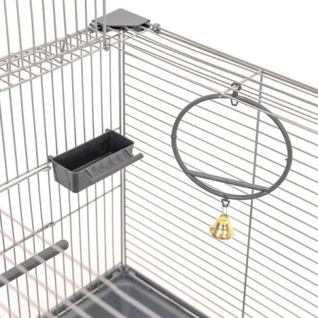 Клетка д/птиц ЛОРА-2 ECO 58*40*88см (укомплект) 2 секции серая/4611/Дарэлл