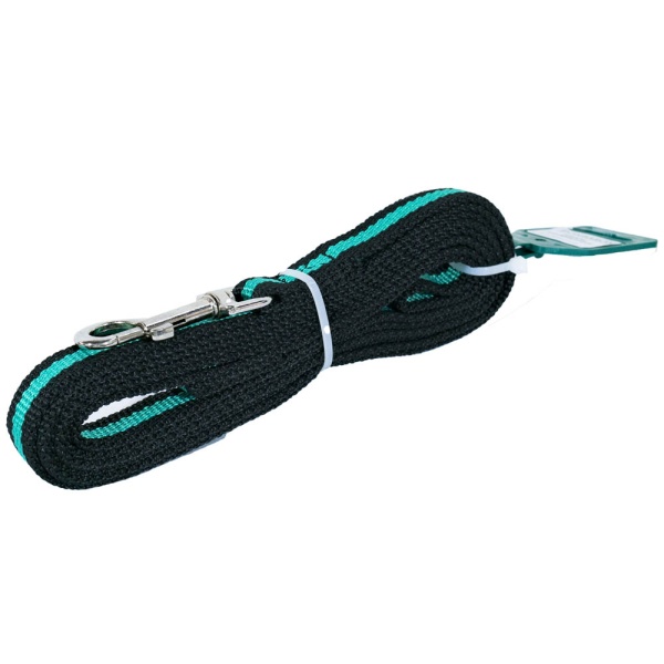 Поводок капрон 20мм*3м черный с зелёной полосой  DONBARON Поводок капрон 20мм*3м черный с зелёной полосой  DONBARON