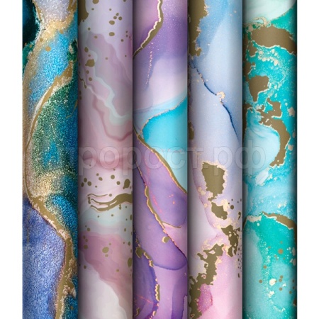 Упаковочная бумага 70*100см "Мраморный стиль" 80г/м2 глянц. ассорти 5 дизайнов MESHU /Рельеф Упаковочная бумага 70*100см "Мраморный стиль" 80г/м2 глянц. ассорти 5 дизайнов MESHU /Рельеф