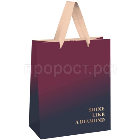 Пакет подарочный 18*23*10см "Duotone. Wine Gradient" отд.фольг, мат. лам. MESHU/Рельеф