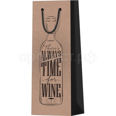 Пакет подарочный 12*36*8,5см "Craft bottle" крафт под бутылку MESHU/Рельеф