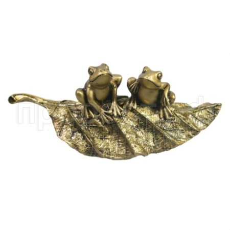 Лягушки на листочке (золото) L25,5W11H10 718173/D204