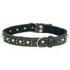 Ошейник кожа 25мм с украшением и шипами на фетре 38-40см/40786 Ошейник кожа 25мм с украшением и шипами на фетре 38-40см/40786