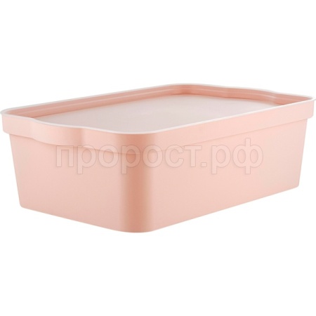 Ящик д/хранения 14л Keeplex с крышкой розовый зефир LA5126 /8шт/ПР
