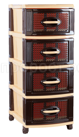 Комод Звездочка 4-х секц. шоколадно-бежевый