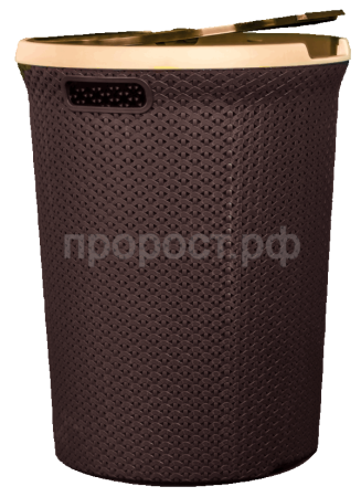 Корзина для белья 55л Плетенка круглая с крышкой шоколадный 16026