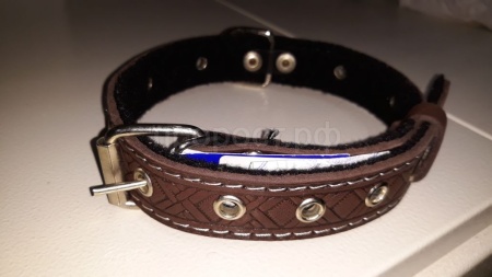 Ошейник кожа 25мм безразмерный на фетре 53-55см/40717 Ошейник кожа 25мм безразмерный на фетре 53-55см/40717