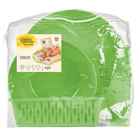 Набор д/пикника Vanilla 5 персон (18 предметов) фисташковый SE1810/4шт/ПР Набор д/пикника Vanilla 5 персон (18 предметов) фисташковый SE1810/4шт/ПР
