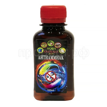 Средство для аквариумной воды AQUAANIIMALS Антиаммиак 100мл Средство для аквариумной воды AQUAANIIMALS Антиаммиак 100мл