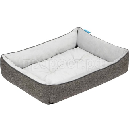 Лежанка ЛОФТ ФРЕЙМ плюш рогожка L 60х48х12см ЛФ-56 серый