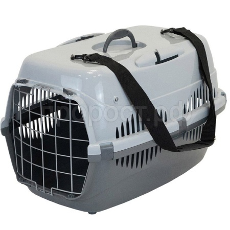 Переноска Спутник №3 ZooM с металлической дверцей сер-сер до 15кг 58*41*36см/4293/Дарэлл