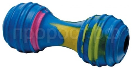 Игрушка для собак для средних и крупных пород Гантель каучуковая рифленая со звоном 12см/С2892 Игрушка для собак для средних и крупных пород Гантель каучуковая рифленая со звоном 12см/С2892