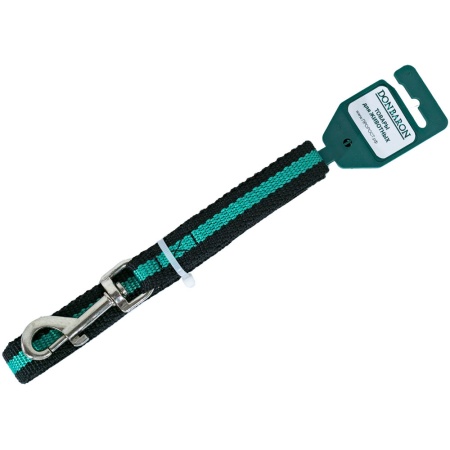 Поводок капрон 20мм*2м черный с зелёной полосой  DONBARON Поводок капрон 20мм*2м черный с зелёной полосой  DONBARON