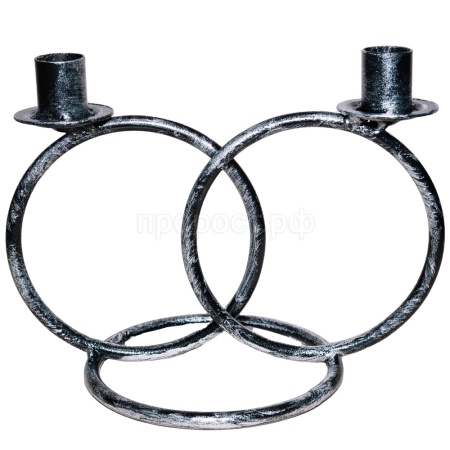 ДЕКОР Подсвечник Кольцо 2 свечи антик серебро РЗДИ/1шт