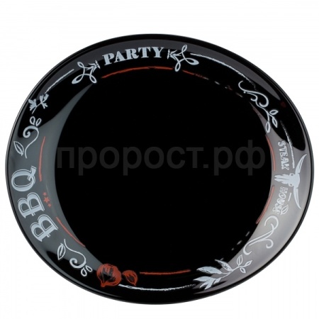 Тарелка для стейка ФРЕНДС ТАЙМ БЛЭК декорированная /P1070/12шт/LUMINARC