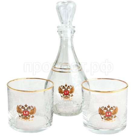 Набор подарочный Россия 3 пр. (2 стакана+графин) /1331-ГДЗ4 /4шт/ДК