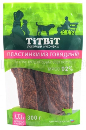 Лакомство С Пластинки из говядины д/собак всех пород 300г XXL м/у/18шт/024300
