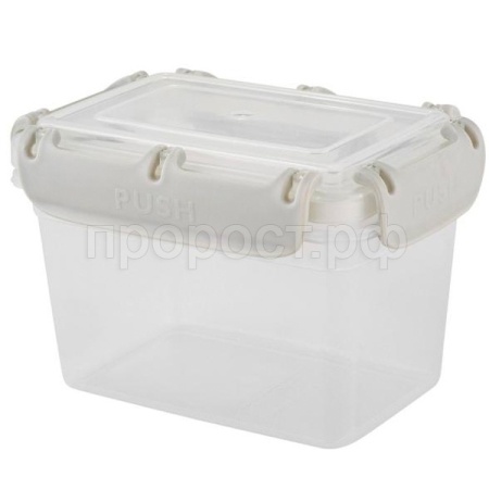 Контейнер с защелками д/прод. 0,7л Plast Team Bergen прямоугол. пепельный жемчуг РТ1042 /16шт/ПТ