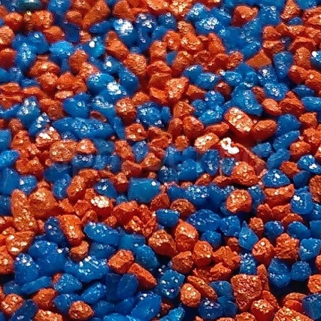 Грунт для аквариума Тритон блестящий 5кг смесь №4/оранжевый+синий